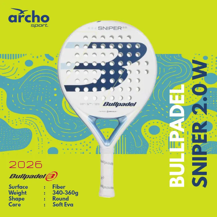 BULLPADEL Sniper 2.0 W White 2026 Padel Racket / Raket Padel - ORIGINAL 100%