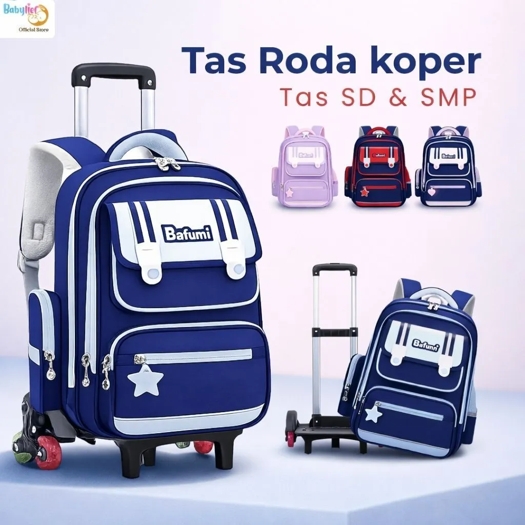 Babylief Tas Sekolah Anak SD dengan Roda – Tas Troli Anak Model Koper, Ringan & Muat Banyak BL074