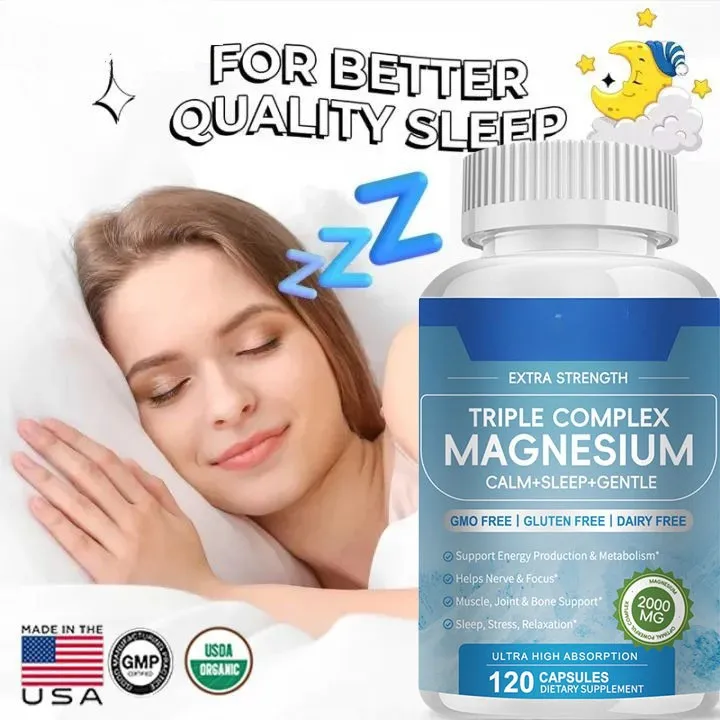 Multi Magnesium Complex 2000mg dengan Glycinate 500mg taurate 500mg - Suplemen Magnesium Bebas Gula dengan Vitamin D, B6, K2, Kalium untuk Suasana Hati yang Tenang & Otot, Dukungan Tidur