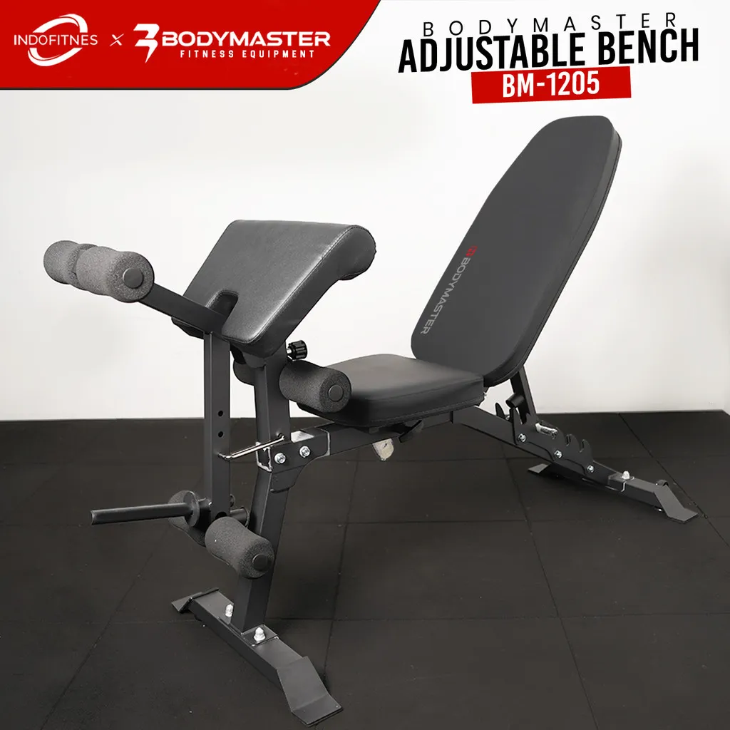 BODYMASTER Adjustable Bench BM-1205HE - Gym Bench Bangku Kursi Sit up Gym Fitness Multifungsi Leg Curl Leg Extension