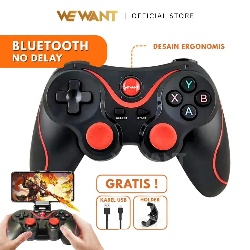WEWANT Gamepad Android X3 Joystick Bluetooth Wireless IOS Windows