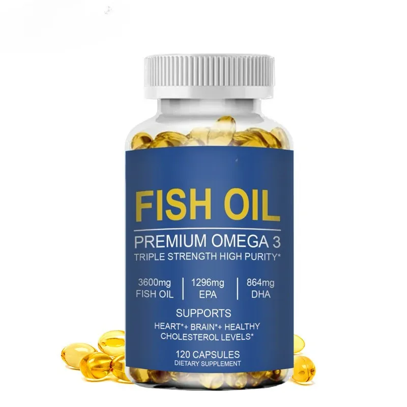 Fish Oil 3600 mg Soft-Gels omega 3 supplement with EPA & DHA for Brain Heart Joints Skin and Immune Support