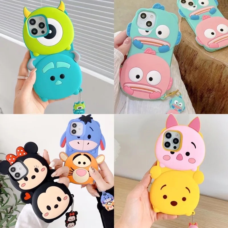 Iphone 6 6s 6s plus 6+ 7 7+ 8 8+ X Xs Xr XsMAX 11 11ProMax 12 12Pro 12ProMax 13 13Pro 13 Pro Max 13PROMAX  Silicone Case Lucu Jelly Casing Tsum Tsum