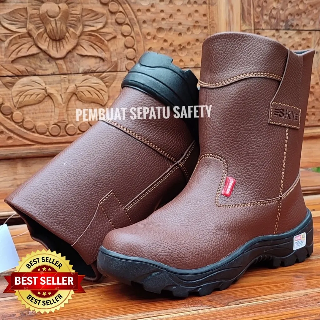 Sepatu Safety Boot King Shoes SKN Ujung Besi Kulit Keselamatan Kerja Pabrik Bengkel Bangunan sepatu safety bangunan sepatu safety proyek jalan tol sepatu safety terlaris sepatu safety king sepatu safety kulit terbaik