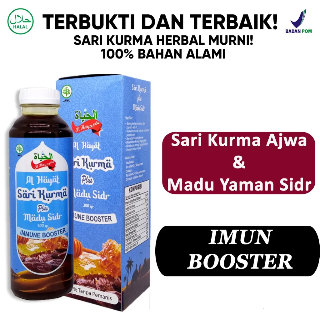 Indokuliner Sari Kurma + Madu Sidr Imun Booster 300 Gram Anti Virus Al Hayat