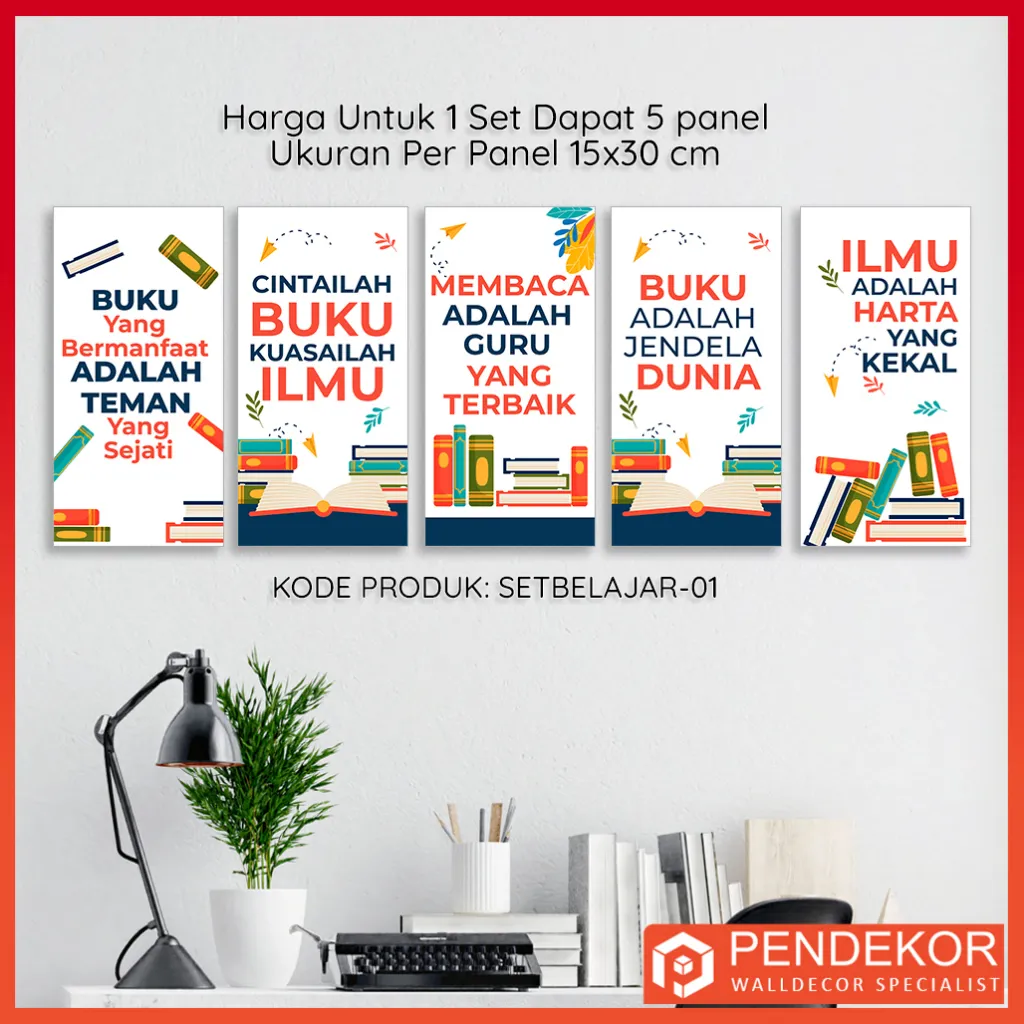 Hiasan Dinding Ruang Kelas Tema Belajar Untuk Dekorasi Kamar Anak Atau Pajangan Sekolah TK SD SMP - SETBELAJAR-01