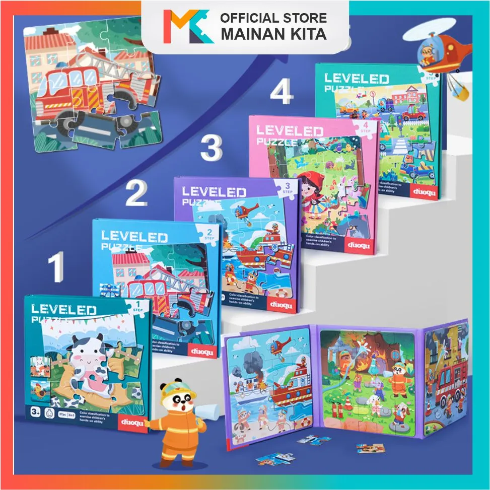 [MK201] Leveled Puzzles 3 in 1 3+ | Puzzle Book Magnet | Puzzle Anak 3 -7 Tahun