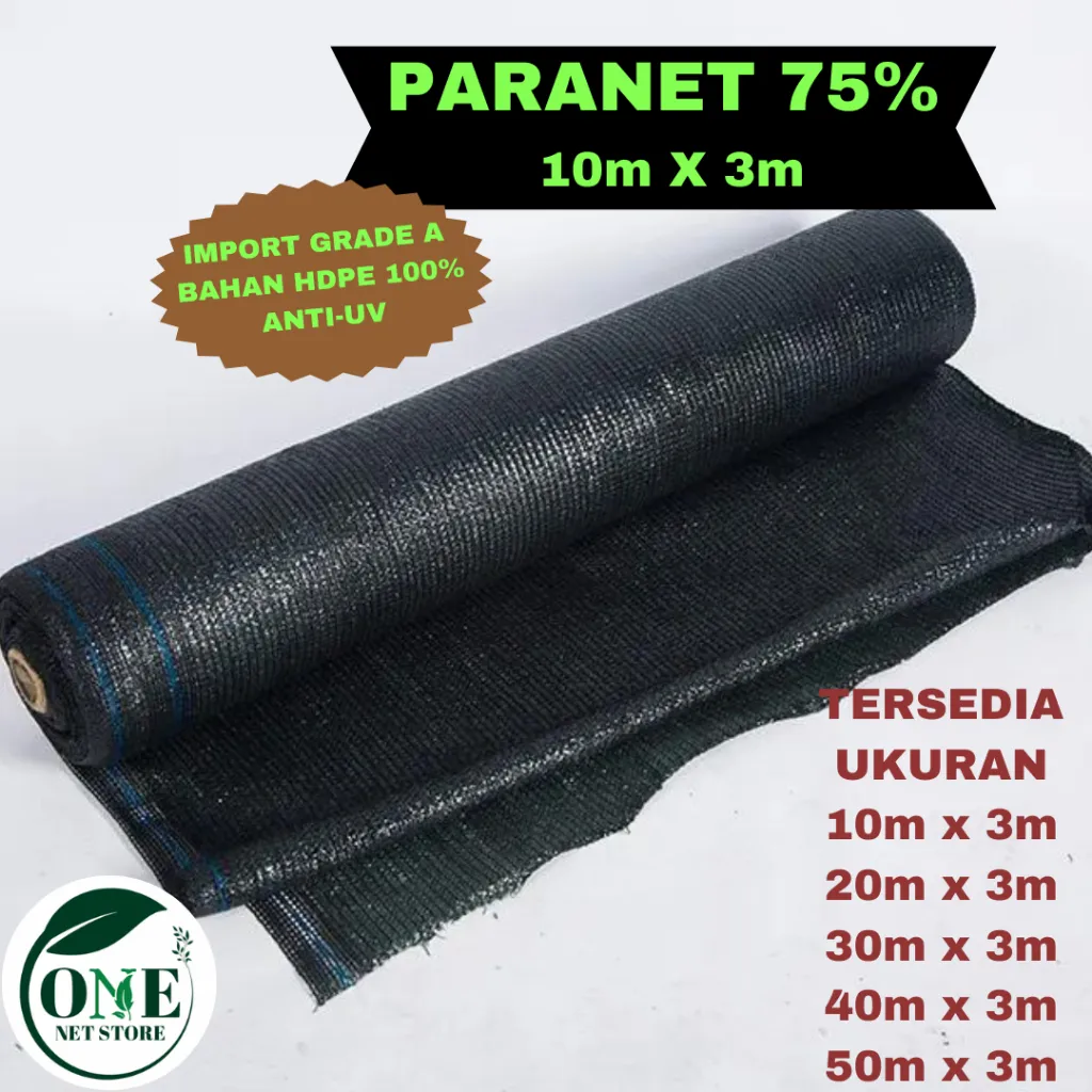 JARING PARANET 75 % | ANTI UV | KUALITAS IMPORT | GRADE A | 10M X 3M