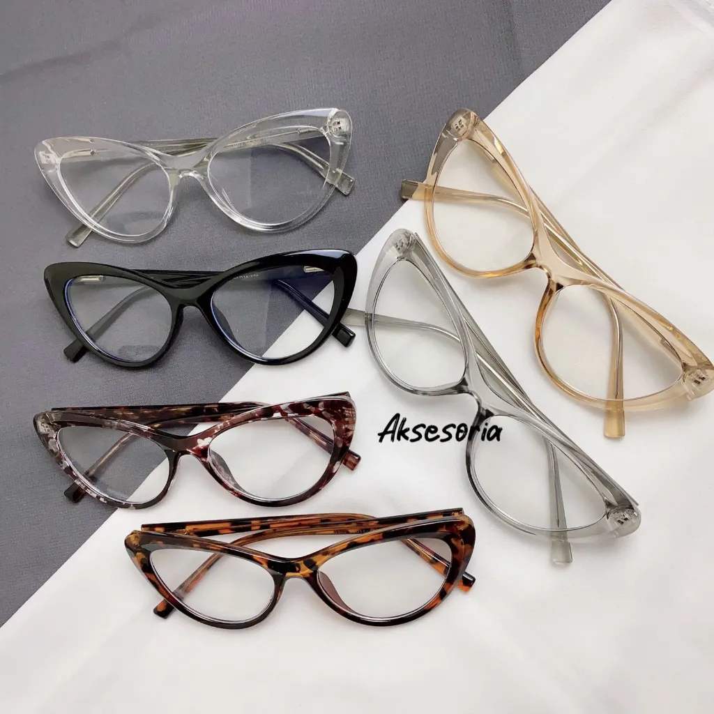 FRAME KACAMATA WANITA CAT EYE FRAME 1002 GRATIS LENSA ANTI RADIASI | KACAMATA PHOTOCROMIC / ANTI UV / BLUECROMIC