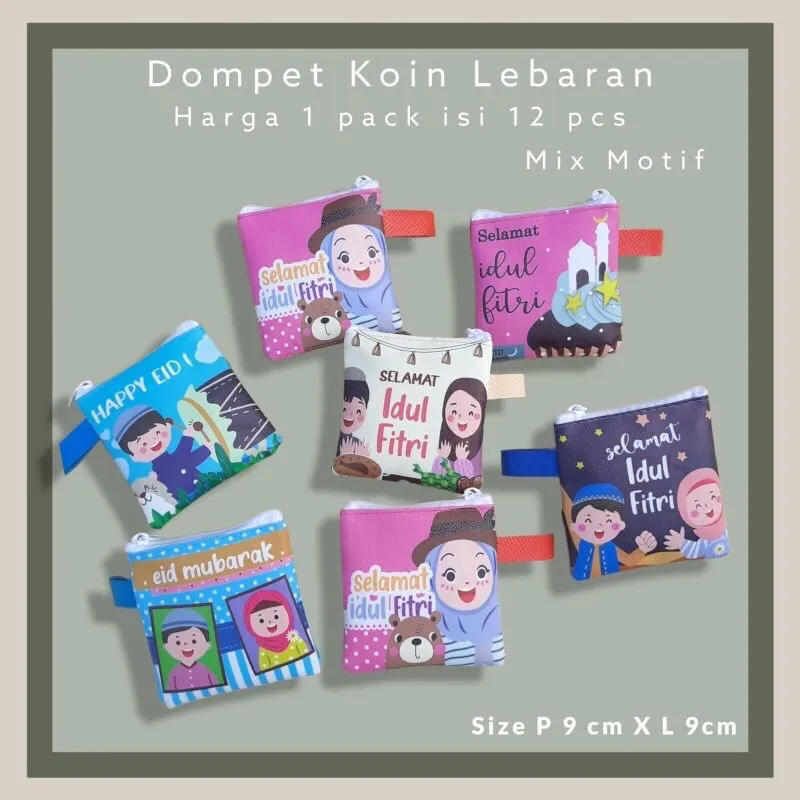 (  1 PACK ISI 12 PCS ) DOMPET LEBARAN ANGPAU/LEBARAN DOMPET KOIN/DOMPET KOIN LEBARAN