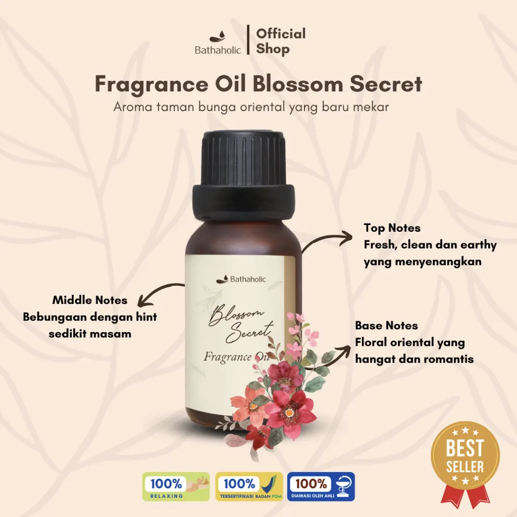 Bathaholic - Blossom Secret Fragrance Oil / Minyak Aromatherapy Pengharum Ruangan Aroma Menyenangkan
