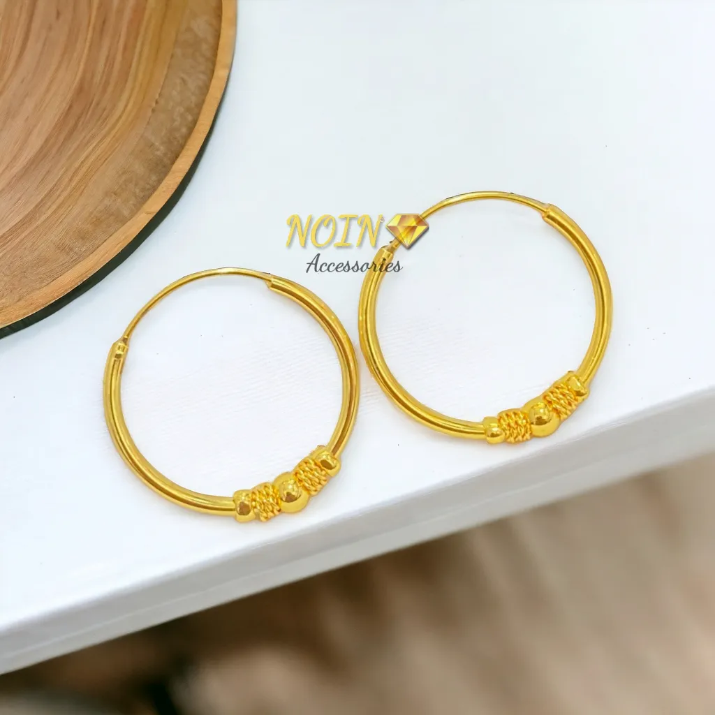 Anting Gipsy Warna 24 Karat Lapis Emas Ukuran 20 MM / 25 MM