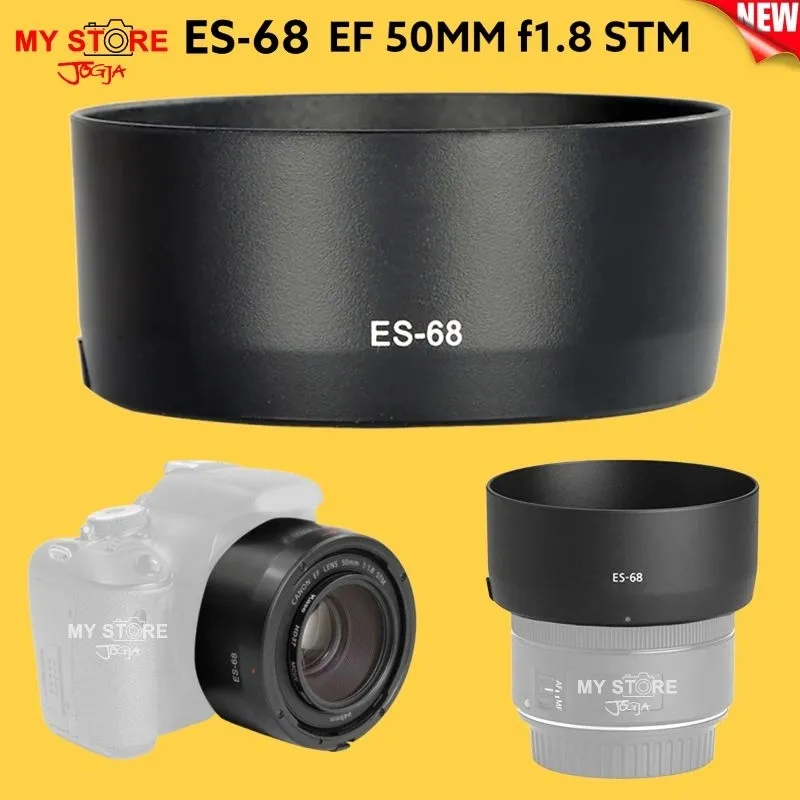 Lens Hood Tudung Lensa ES68 ES-68 49mm Canon EOS EF 50mm F1.8 STM f/1.8 Kamera DSLR Canon 1000D 550D 600D 650D 700D 750D 800D 850D 1100D 1200D 1300D 1500D 60D 70D 77D 80D 90D 7D 6D 5D 7DII 6DII 250D 200D 100D 1500D 4000D 1300D 1200D 1000D 1100D