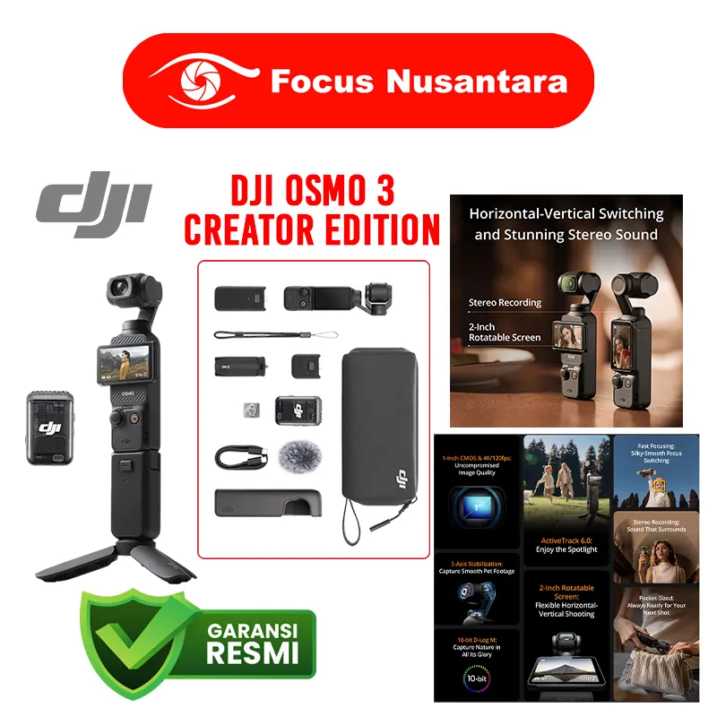 DJI Osmo Pocket 3 Creator Combo / DJI Osmo Pocket 3 Action Camera GARANSI RESMI