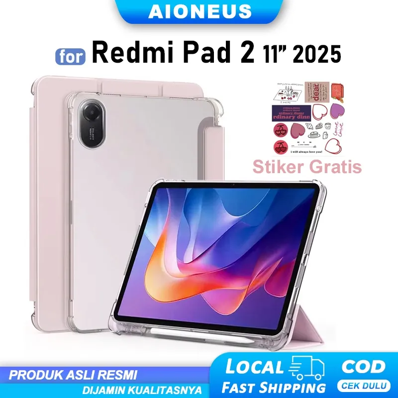 Soft Case Redmi Pad 2 11 inch 2025 Redmi Pad 2Pro POCO Pad M1 12.1" Transparent TPU Magnetic Case Xiaomi Redmi Pad Auto Wake/Sleep Tabelt Cover With Pen Slot