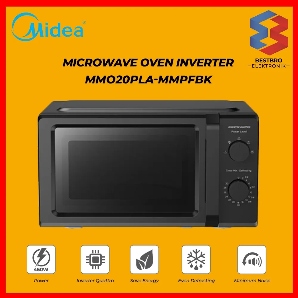 Midea Microwave Oven Inverter MMO20PLA-MMPFBK Kapasitas 20 Liter Low Watt 450W