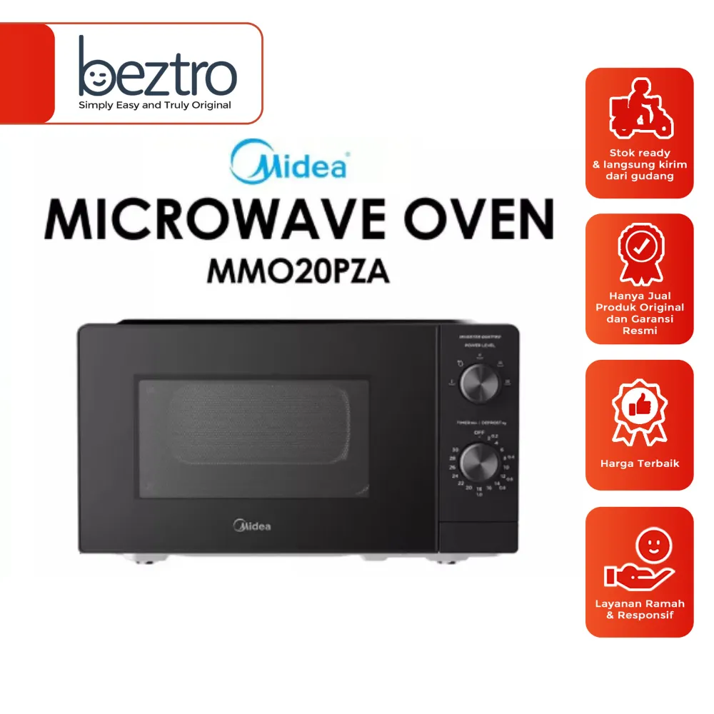 Midea Microwave Oven Listrik Tombol MMO20PZA - 20 Liter 450 Watt Teknologi Inverter MMO-20-PZA