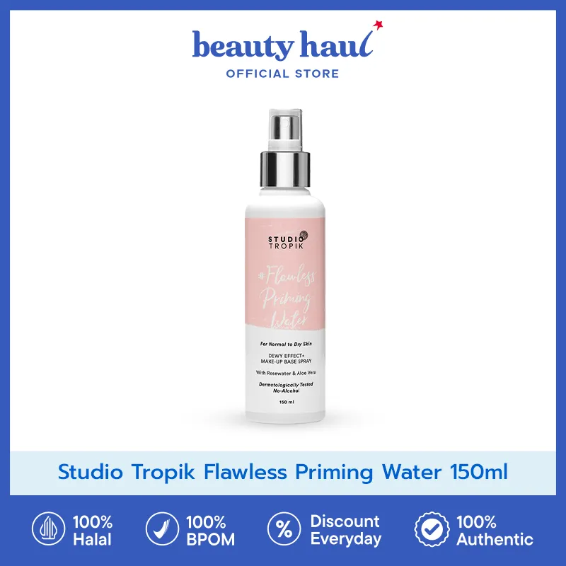 STUDIO TROPIK Flawless Priming Water 150ml - Spray Primer Hydrating, Face Mist untuk Base Makeup