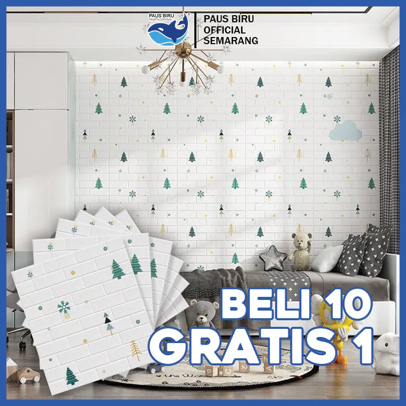 BELI 10 GRATIS 1 - Wallpaper Dinding Bata 3D Kamar Anak Wall Foam 70x77 cm - Hiasan Dinding Kamar Gambar Lucu Aesthetic