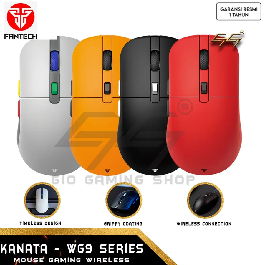 Fantech Kanata WG9 WG9S Kanata S Mouse Gaming Wireless Gaming Mouse Silent Click RGB USB Type C