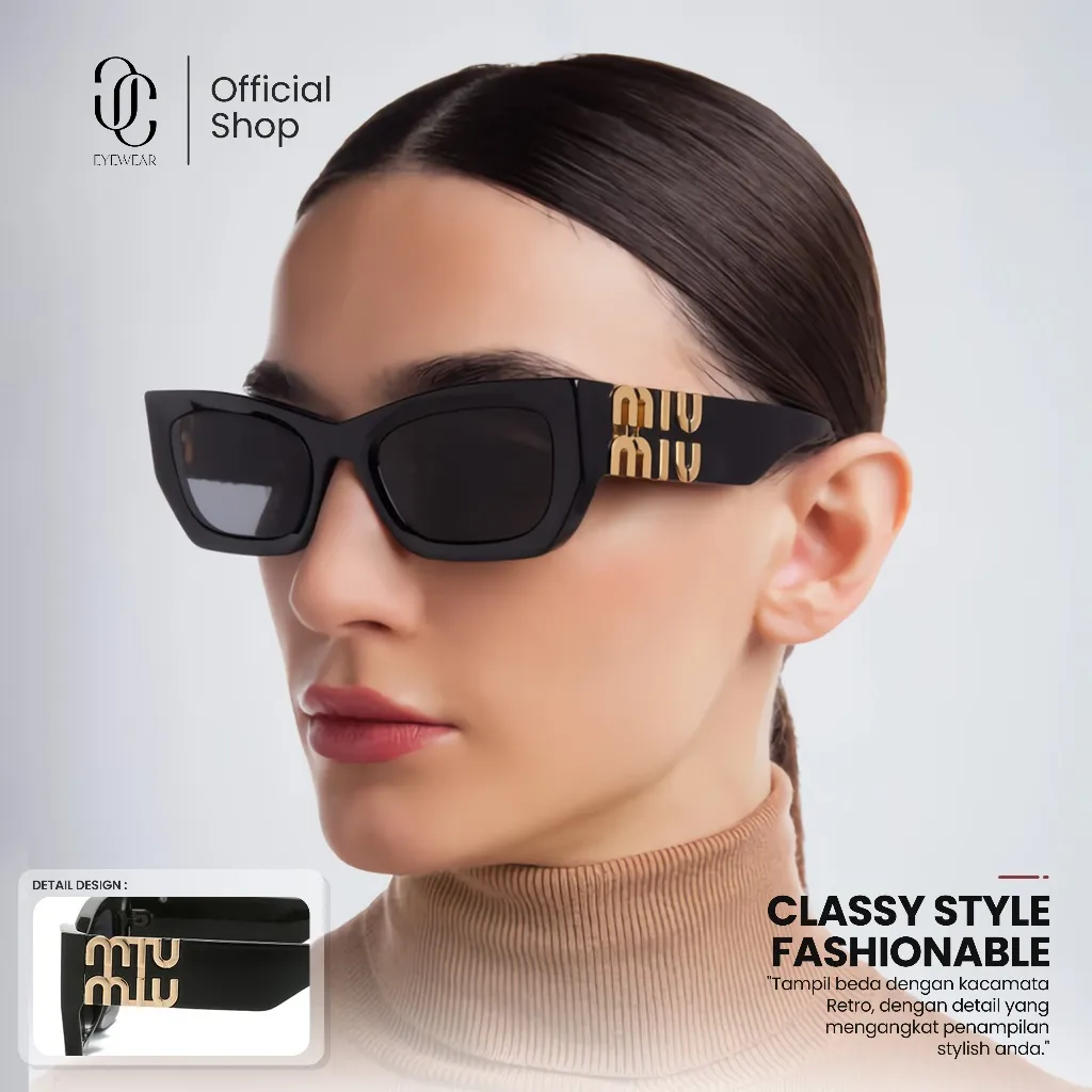 CC Eyewear Kacamata Hitam Sunglasses Wanita Kotak UV400 Polarized Polycarbonate Fashion Trendy Korean Style 089