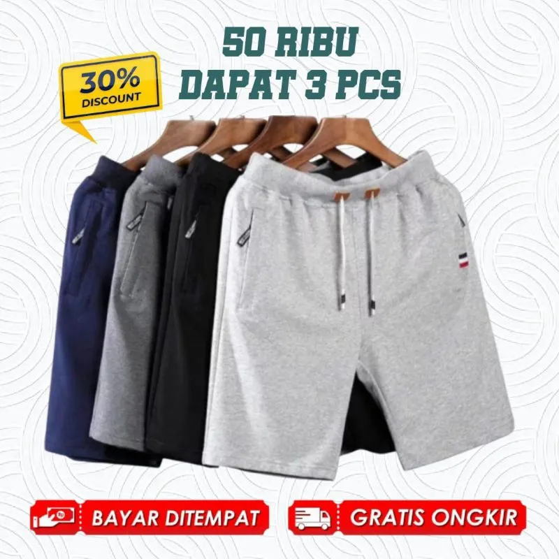 promo isi 5 pcs celana pendek santai pria wanita dewasa premium babytery kolor terlaris