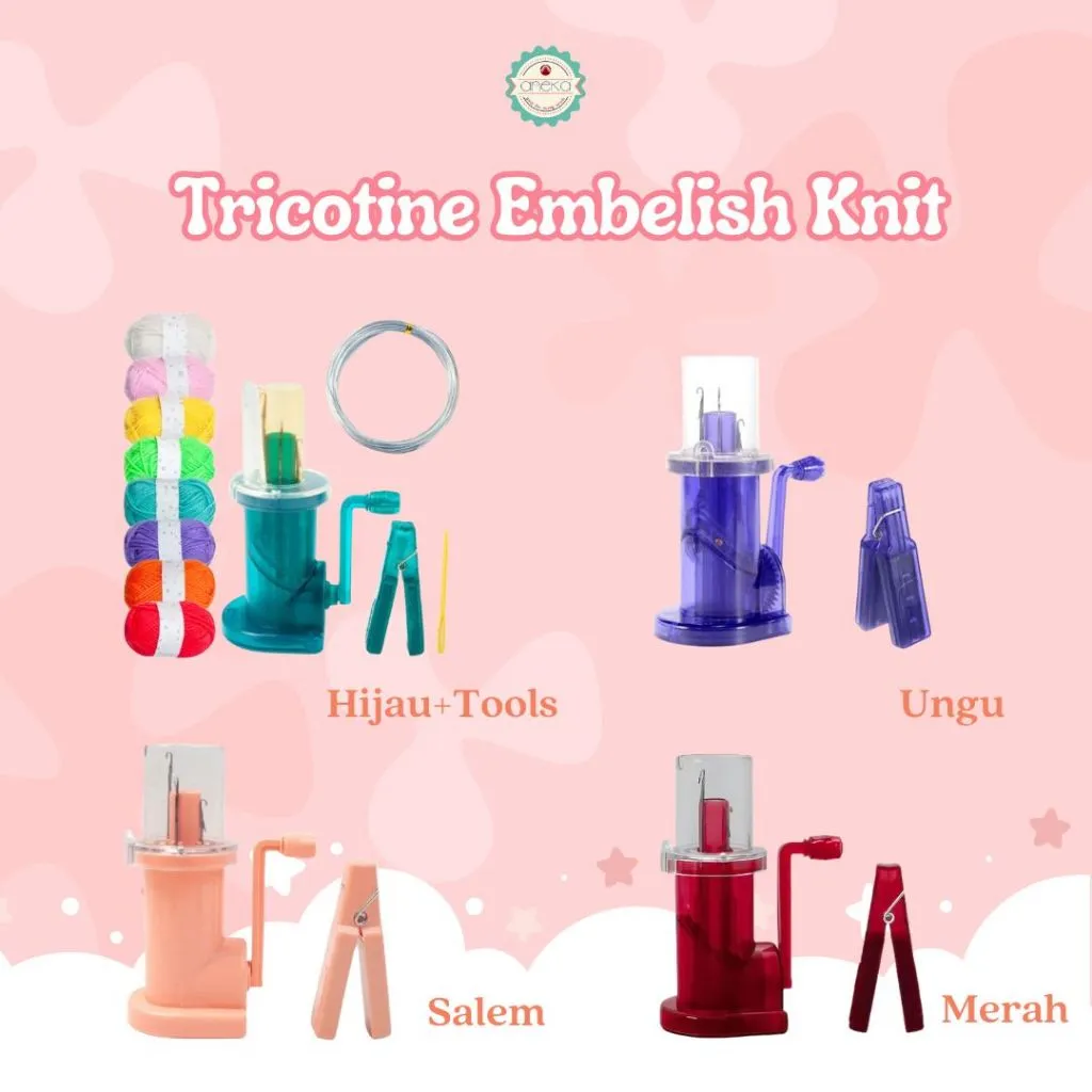 ANEKA - Hand Woven Tool Tricotin icord / I-Cord Knitting Machine Embellish Hand Knit Loom Spo Alat Rajut Mini Manual DIY