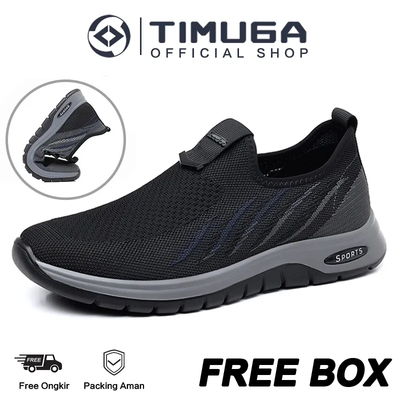 TIMUGA Sepatu Slip On Pria Sepatu Kerja Santay Sepatu Slop Cowok Sepatu Tanpa Tali Anti Licin MR181