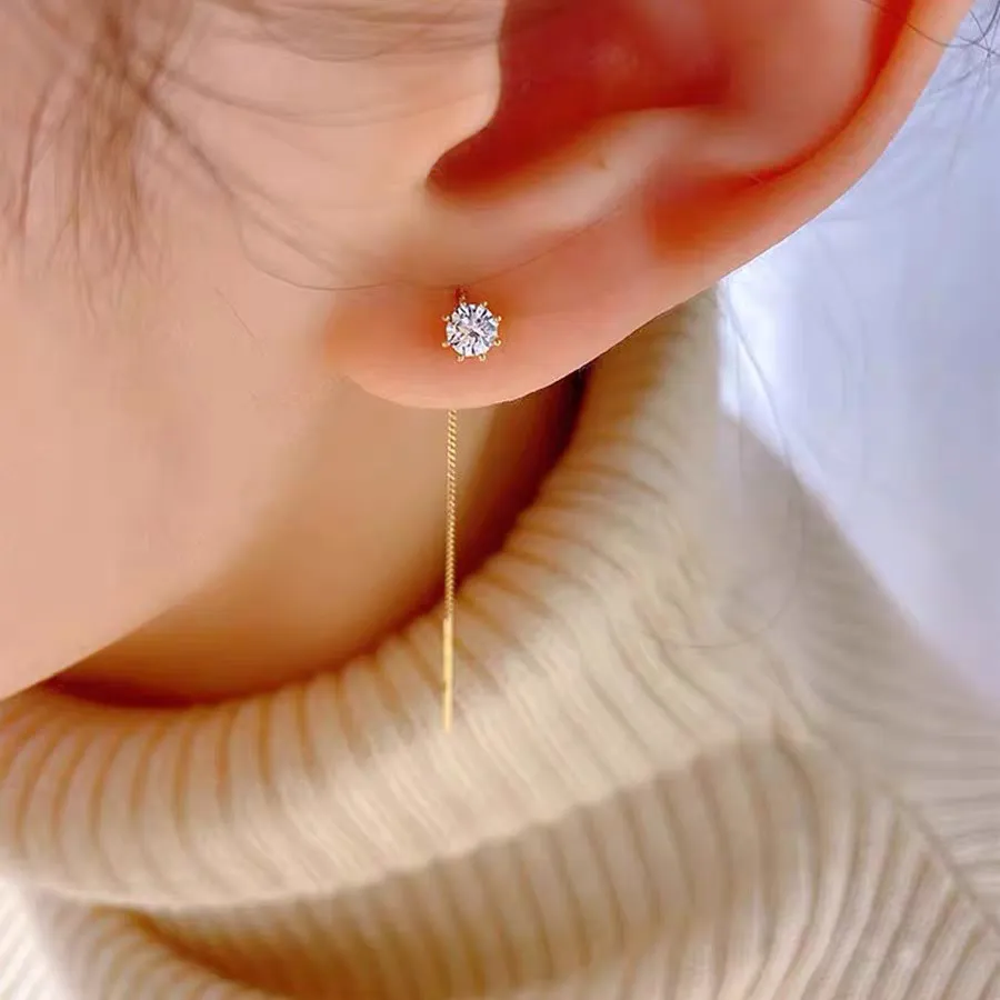 Anting Berlian Anting Panjang Anting Titanium Anting Wanita Anti Karat Anti Luntur Anting Korea Style