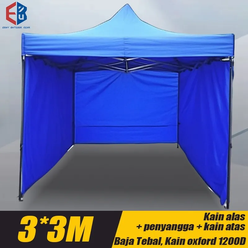 Tenda Lipat 3x3/Tenda Jualan Set Lengkap Tenda Lipat Dinding Tenda Bazar 1300D Outdoor Tenda Gazebo/Kandang tenda + kain atas