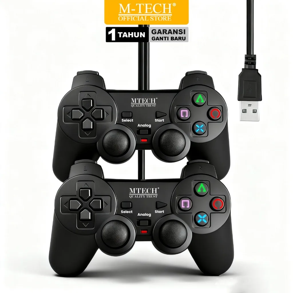 MTECH Stick Gamepad Double Getar USB Joystick PC Laptop M-Tech Original