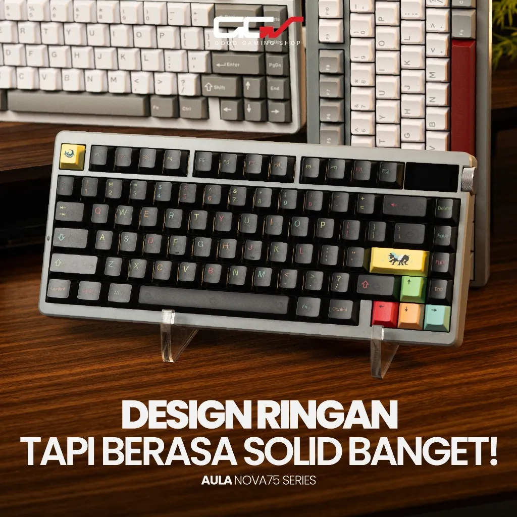 AULA NOVA75 / AULA NOVA 75 - 75% - 3 Mode Connection TFT Customized Smart Screen Display Gasket Mount South Facing E-Sport Grade Mechanical Keyboard - Keyboard Gaming