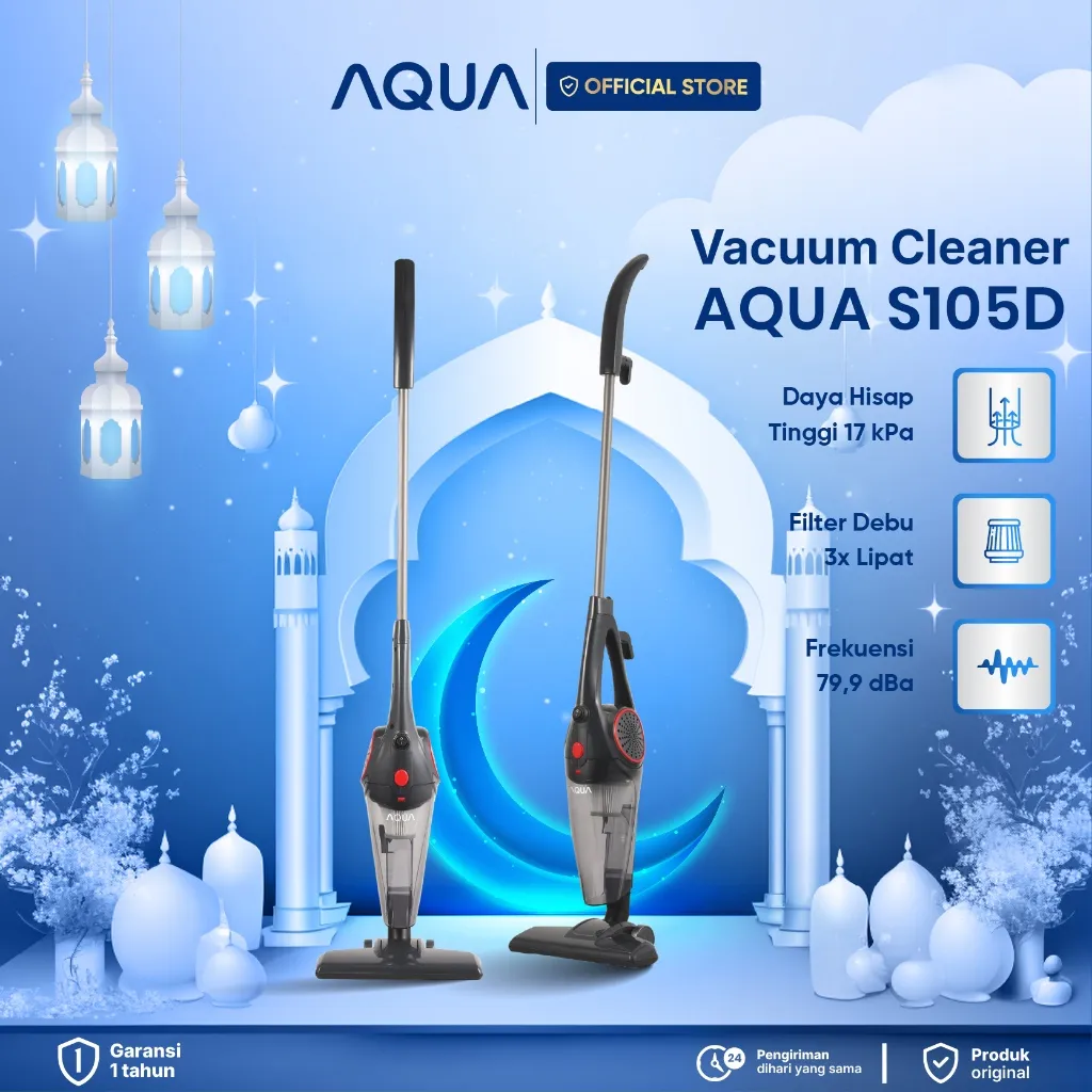 AQUA S105D 17Kpa Handheld Vacuum Cleaner Penyedot debu Kapasitas tempat debu 0.8L