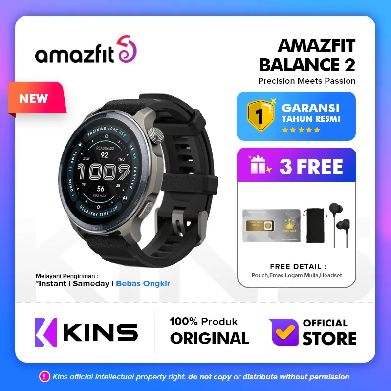 Amazfit Balance 2 Smartwatch AMOLED 1.5" GPS Sapphire Display Glass 47mm Sport Smart watch