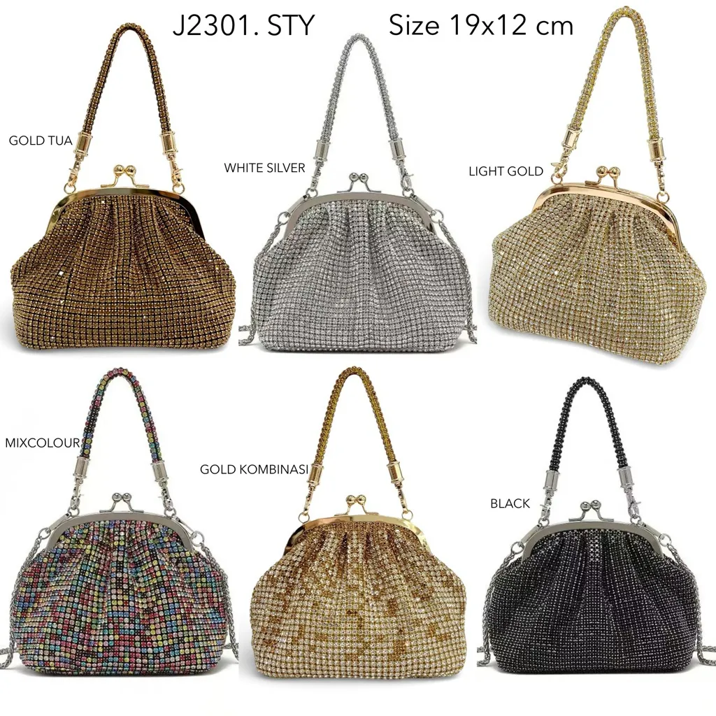 Tas Pesta Behel Diamond Premium Permata Evening Bag Clutch Julius J2301