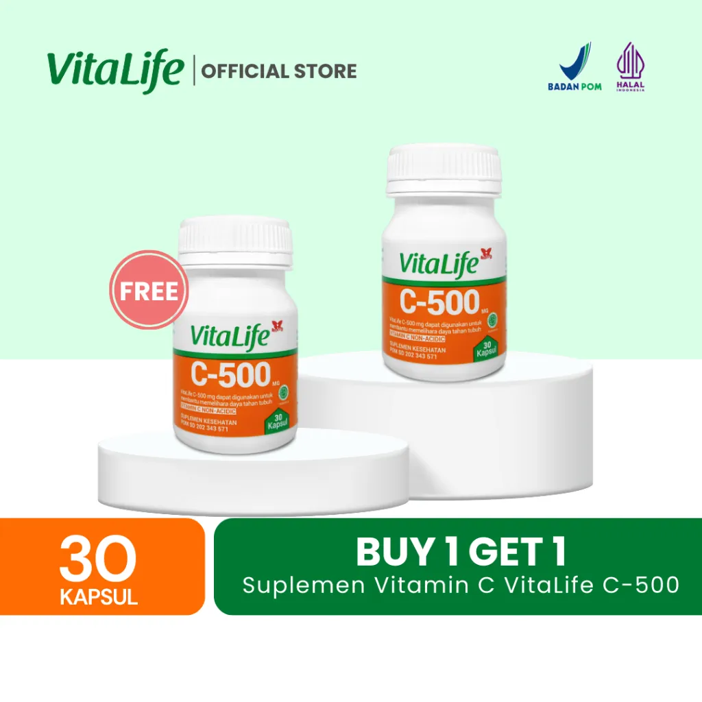 [BUY 1 GET 1] Vitalife Vitamin C 500 Suplemen Kesehatan Ekstrak Vitamin C - 30 Kapsul