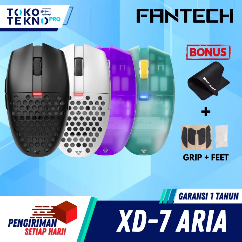 Fantech XD7 Aria Atomic Version Wireless Bluetooth Mouse Gaming Light