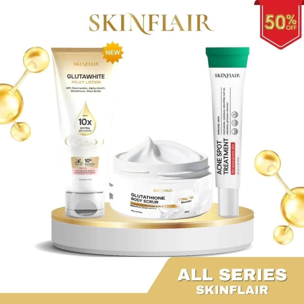SKINFLAIR All Series Glutawhite Milky Lotion Dan Glutathione Body Scrub