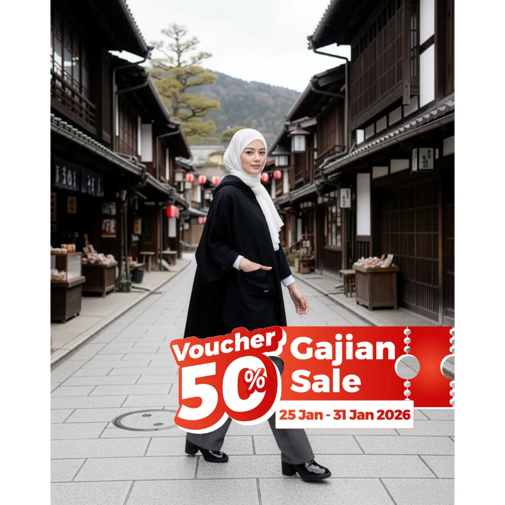 Hijacket Aisya Outer Travelling Cape Hijab Wanita Muslimah Elegan - Wudhu Friendly & Busui Bumil