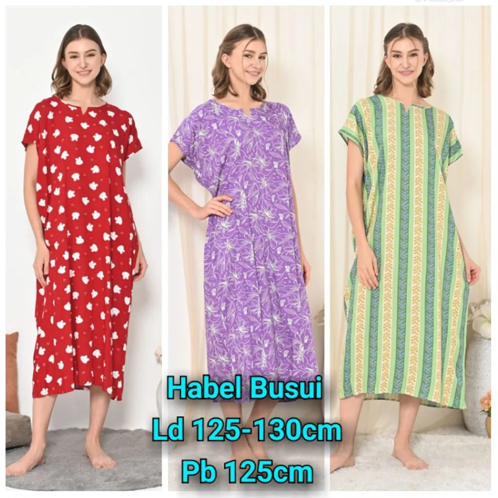 HABEL/CSL Daster Dress BUSUI Panjang Semata Kaki Bahan Rayon Premium Adem Baju  Santai Bisa untuk Ibu Menyusui