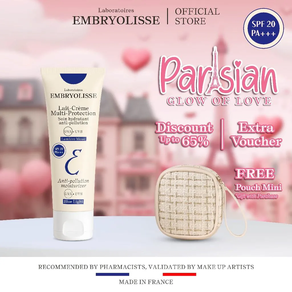 Embryolisse Lait-Creme Multi-Protection 40ml 7 IN 1 Pelembab Moisturizer Wajah Makeup Remover Makeup Base Primer SPF20
