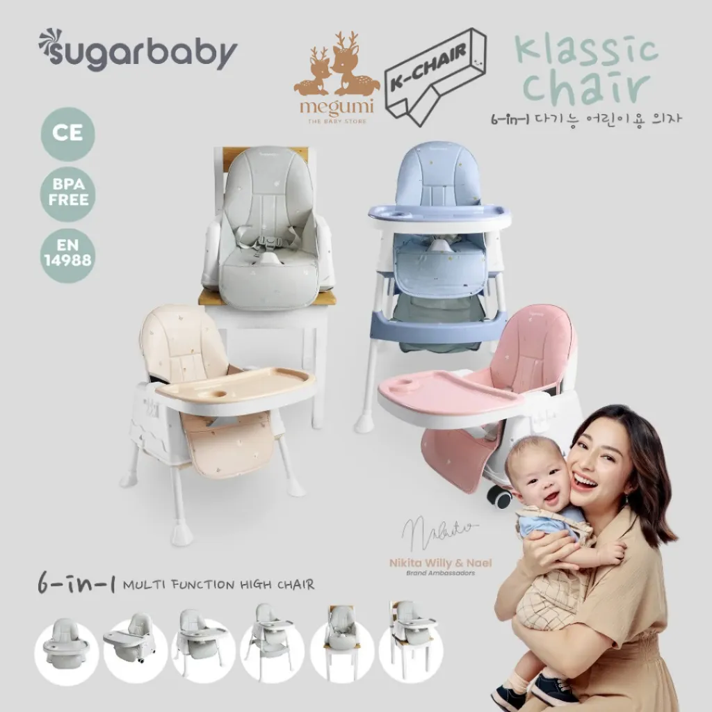 Sugar Baby K Chair 6in1 Multifunction High Chair/booster seat/kursi anak/ Kursi Makan Sugar Baby