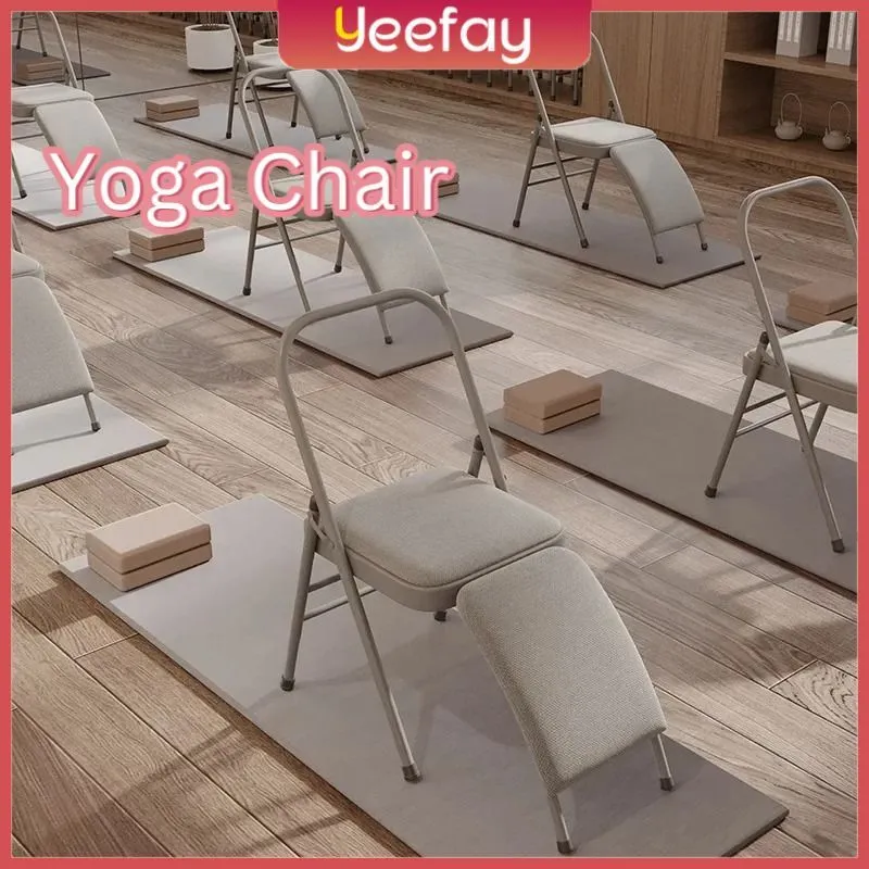 Kursi Yoga Pilates Olahraga Yoga Chair foldable Multifunctional Kursi Bantu Yoga dengan Penopang Punggung Lumbar untuk Latihan Keseimbangan Lipat YeeS