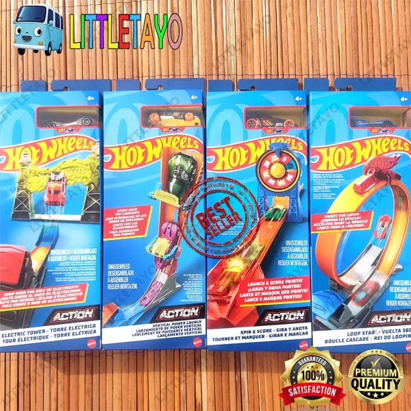 HOTWHEELS TRACK ACTION STUNT LOOP STAR SPIN & SCORE VERTICAL POWER LAUNCH ELECTRIC TOWER PLAY SET
