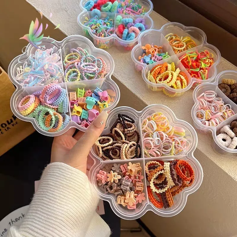 [4D] Ikat Rambut Anak Mix Warna Warni Box - Pita & Scrunchie XC-59