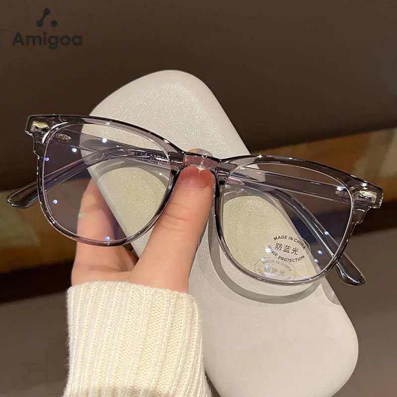 AMIGOA Kacamata Anti Blue Light Bingkai Transparan Unisex Kacamata Anti Radiasi Anti Lelah Nyaman & Harga Terjangkau Untuk Kantor/Gaming/Sehari-hari