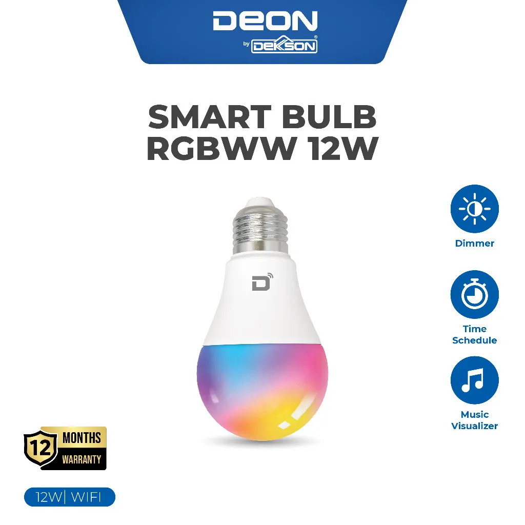 DEON Smart Bulb RGBWW 12W WiFi | Lampu LED Pintar Terang | Lampu Rumah Smart Home