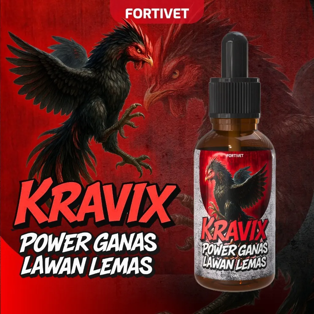 KRAVIX - Booster Stamina & Imun Ayam Prima Agresif Bebas Stres Suplemen Nutrisi Lengkap Kesehatan