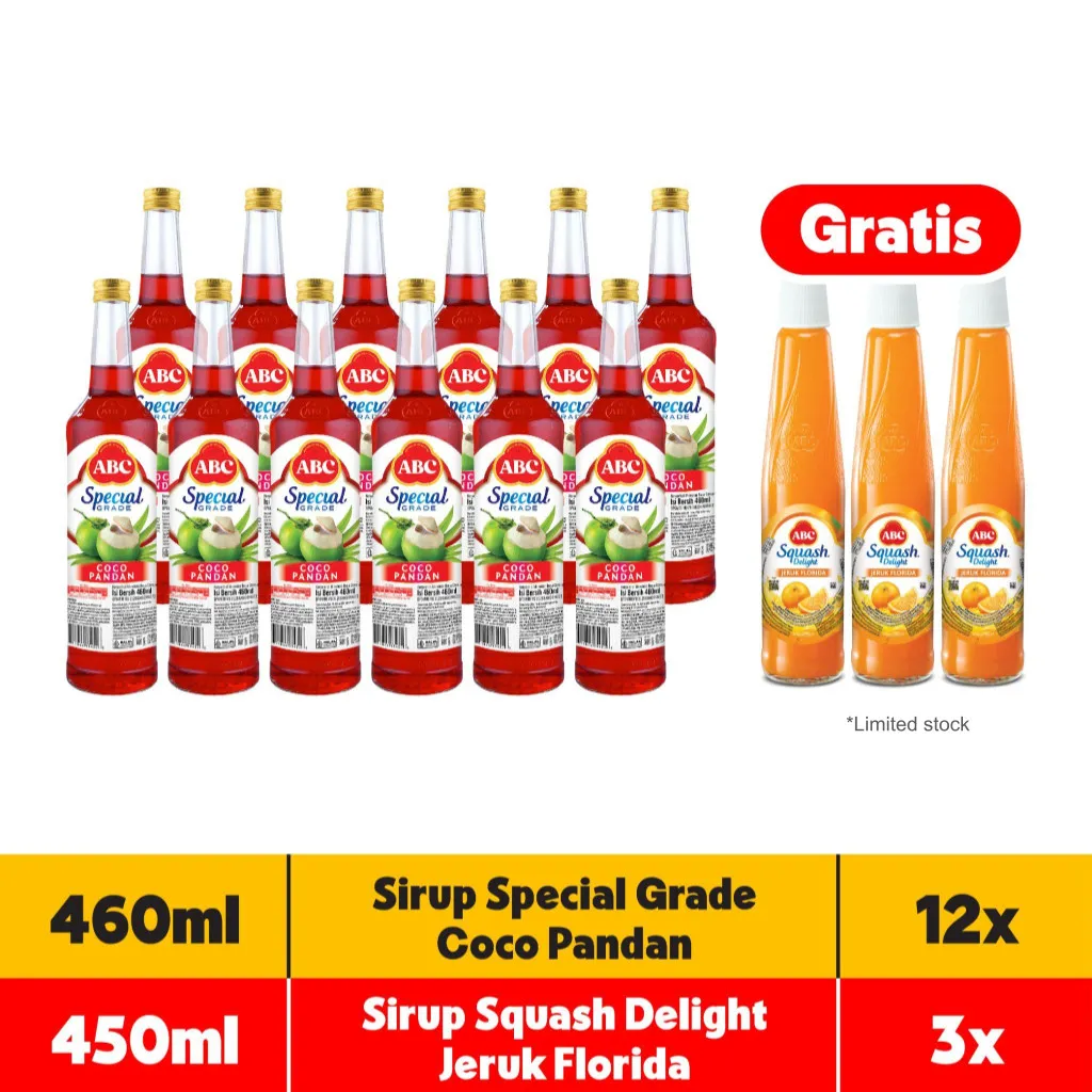 ABC Sirup Special Grade Cocopandan 460 ml - Multi Pack 12 pcs