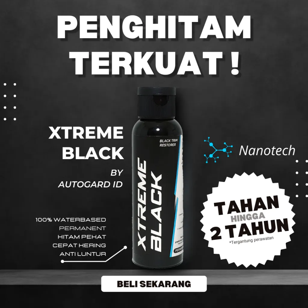 Penghitam body kasar motor plastik doff XTREME BLACK AUTOGARD ID waterbased permanen permanent